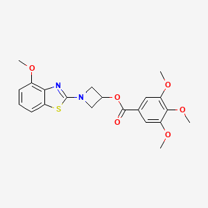 molecular formula C21H22N2O6S B2577008 1-(4-Methoxybenzo[d]thiazol-2-yl)azetidin-3-yl 3,4,5-trimethoxybenzoate CAS No. 1396765-39-1