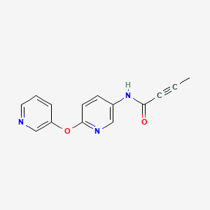molecular formula C14H11N3O2 B2577010 N-[6-(pyridin-3-yloxy)pyridin-3-yl]but-2-ynamide CAS No. 2094283-33-5