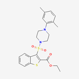 molecular formula C23H26N2O4S2 B2577020 Ethyl 3-{[4-(2,5-dimethylphenyl)piperazin-1-yl]sulfonyl}-1-benzothiophene-2-carboxylate CAS No. 895266-80-5