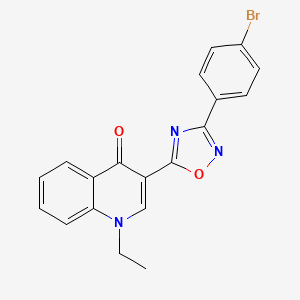 molecular formula C19H14BrN3O2 B2577023 3-(3-(4-bromophenyl)-1,2,4-oxadiazol-5-yl)-1-ethylquinolin-4(1H)-one CAS No. 1358596-36-7