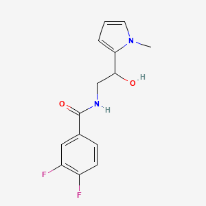 molecular formula C14H14F2N2O2 B2577045 3,4-difluoro-N-(2-hydroxy-2-(1-methyl-1H-pyrrol-2-yl)ethyl)benzamide CAS No. 1396884-61-9