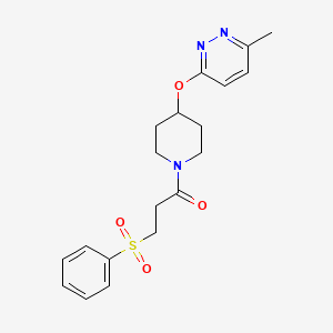 B2577064 1-(4-((6-Methylpyridazin-3-yl)oxy)piperidin-1-yl)-3-(phenylsulfonyl)propan-1-one CAS No. 1797856-55-3