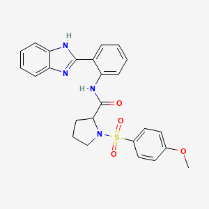 molecular formula C25H24N4O4S B2577101 N-[2-(1H-1,3-benzodiazol-2-yl)phenyl]-1-(4-methoxybenzenesulfonyl)pyrrolidine-2-carboxamide CAS No. 1048643-40-8