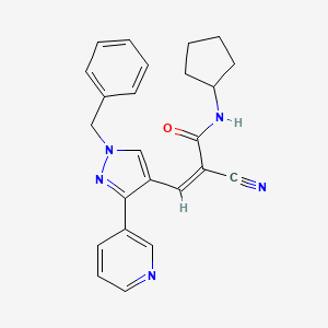 (Z)-3-(1-benzyl-3-pyridin-3-ylpyrazol-4-yl)-2-cyano-N-cyclopentylprop-2-enamide