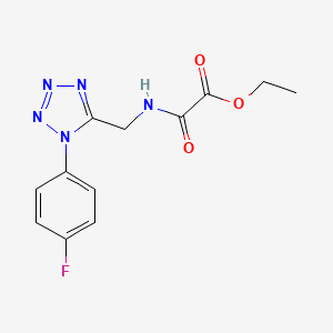 molecular formula C12H12FN5O3 B2577203 ethyl 2-(((1-(4-fluorophenyl)-1H-tetrazol-5-yl)methyl)amino)-2-oxoacetate CAS No. 921060-06-2