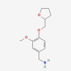 1-[3-Methoxy-4-(tetrahydrofuran-2-ylmethoxy)phenyl]methanamine