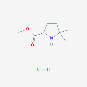 molecular formula C8H16ClNO2 B2577211 Methyl 5,5-dimethylpyrrolidine-2-carboxylate;hydrochloride CAS No. 2402829-83-6