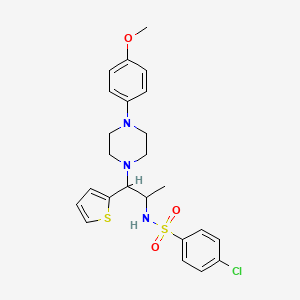 4-chloro-N-(1-(4-(4-methoxyphenyl)piperazin-1-yl)-1-(thiophen-2-yl)propan-2-yl)benzenesulfonamide