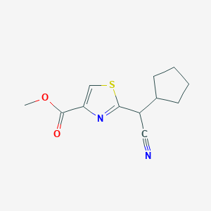 molecular formula C12H14N2O2S B2577260 Methyl 2-[cyano(cyclopentyl)methyl]-1,3-thiazole-4-carboxylate CAS No. 1549418-68-9