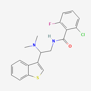 molecular formula C19H18ClFN2OS B2577264 N-[2-(1-benzothiophen-3-yl)-2-(dimethylamino)ethyl]-2-chloro-6-fluorobenzamide CAS No. 2034309-73-2