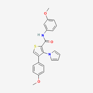 N-(3-methoxyphenyl)-4-(4-methoxyphenyl)-3-(1H-pyrrol-1-yl)thiophene-2-carboxamide