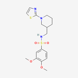 B2577275 3,4-dimethoxy-N-((1-(thiazol-2-yl)piperidin-3-yl)methyl)benzenesulfonamide CAS No. 1705995-21-6