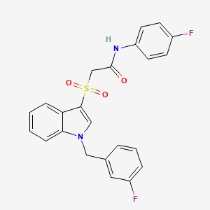 molecular formula C23H18F2N2O3S B2577300 N-(4-fluorophenyl)-2-({1-[(3-fluorophenyl)methyl]-1H-indol-3-yl}sulfonyl)acetamide CAS No. 686743-92-0
