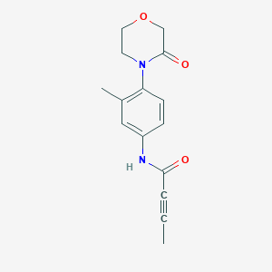 molecular formula C15H16N2O3 B2577309 N-[3-methyl-4-(3-oxomorpholin-4-yl)phenyl]but-2-ynamide CAS No. 2097860-86-9