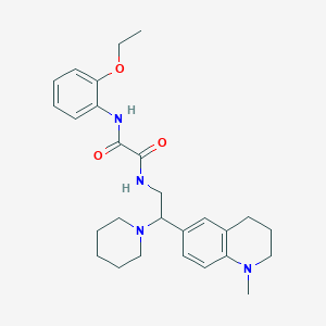 molecular formula C27H36N4O3 B2577312 N'-(2-ethoxyphenyl)-N-[2-(1-methyl-1,2,3,4-tetrahydroquinolin-6-yl)-2-(piperidin-1-yl)ethyl]ethanediamide CAS No. 922092-92-0