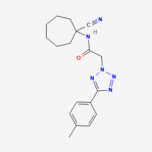 molecular formula C18H22N6O B2577325 N-(1-cyanocycloheptyl)-2-[5-(4-methylphenyl)-2H-1,2,3,4-tetrazol-2-yl]acetamide CAS No. 1197461-38-3