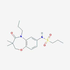 molecular formula C17H26N2O4S B2577347 N-(3,3-dimethyl-4-oxo-5-propyl-2,3,4,5-tetrahydrobenzo[b][1,4]oxazepin-7-yl)propane-1-sulfonamide CAS No. 922104-73-2