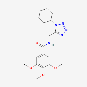molecular formula C18H25N5O4 B2577357 N-((1-cyclohexyl-1H-tetrazol-5-yl)methyl)-3,4,5-trimethoxybenzamide CAS No. 921103-96-0