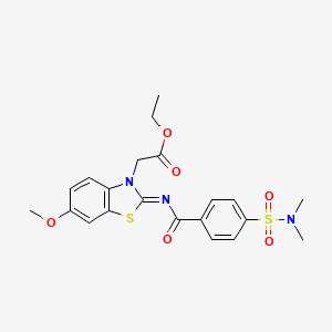 (Z)-ethyl 2-(2-((4-(N,N-dimethylsulfamoyl)benzoyl)imino)-6-methoxybenzo[d]thiazol-3(2H)-yl)acetate