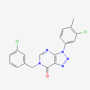 molecular formula C18H13Cl2N5O B2577392 3-(3-chloro-4-methylphenyl)-6-[(3-chlorophenyl)methyl]-3H,6H,7H-[1,2,3]triazolo[4,5-d]pyrimidin-7-one CAS No. 888426-97-9