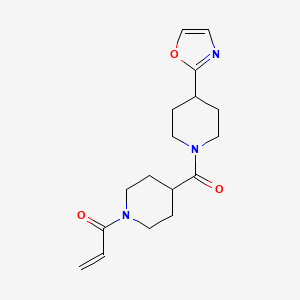 B2577417 1-[4-[4-(1,3-Oxazol-2-yl)piperidine-1-carbonyl]piperidin-1-yl]prop-2-en-1-one CAS No. 2361727-98-0