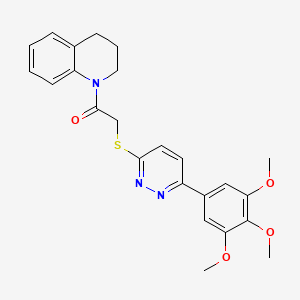 molecular formula C24H25N3O4S B2577444 1-(1,2,3,4-tetrahydroquinolin-1-yl)-2-{[6-(3,4,5-trimethoxyphenyl)pyridazin-3-yl]sulfanyl}ethan-1-one CAS No. 941992-28-5