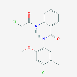 molecular formula C17H16Cl2N2O3 B2577465 N-(4-CHLORO-2-METHOXY-5-METHYLPHENYL)-2-(2-CHLOROACETAMIDO)BENZAMIDE CAS No. 735335-59-8