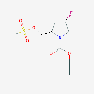 molecular formula C11H20FNO5S B2577471 tert-butyl (2S,4S)-4-fluoro-2-[(methanesulfonyloxy)methyl]pyrrolidine-1-carboxylate CAS No. 1033245-10-1