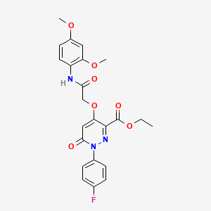 molecular formula C23H22FN3O7 B2577479 Ethyl 4-(2-((2,4-dimethoxyphenyl)amino)-2-oxoethoxy)-1-(4-fluorophenyl)-6-oxo-1,6-dihydropyridazine-3-carboxylate CAS No. 899992-66-6