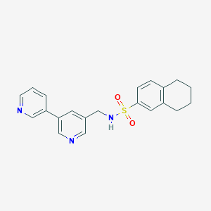 molecular formula C21H21N3O2S B2577488 N-([3,3'-bipyridin]-5-ylmethyl)-5,6,7,8-tetrahydronaphthalene-2-sulfonamide CAS No. 2177365-48-7