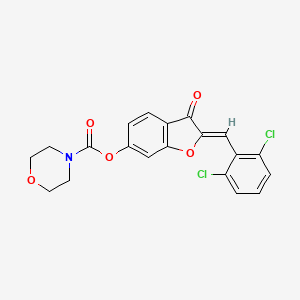 molecular formula C20H15Cl2NO5 B2577495 (Z)-2-(2,6-dichlorobenzylidene)-3-oxo-2,3-dihydrobenzofuran-6-yl morpholine-4-carboxylate CAS No. 844451-59-8