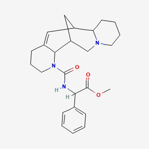molecular formula C25H33N3O3 B2577518 methyl 2-(3,15-diazatetracyclo[7.7.1.02,7.010,15]heptadec-7-ene-3-carbonylamino)-2-phenylacetate CAS No. 1796896-80-4