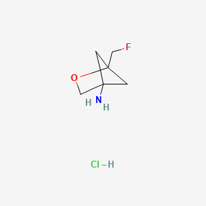 molecular formula C6H11ClFNO B2577530 1-(Fluoromethyl)-2-oxabicyclo[2.1.1]hexan-4-amine hydrochloride CAS No. 2418692-76-7