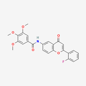 molecular formula C25H20FNO6 B2577538 N-[2-(2-fluorophenyl)-4-oxo-4H-chromen-6-yl]-3,4,5-trimethoxybenzamide CAS No. 923141-48-4
