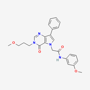 molecular formula C25H26N4O4 B2577557 N-(3-methoxyphenyl)-2-[3-(3-methoxypropyl)-4-oxo-7-phenyl-3,4-dihydro-5H-pyrrolo[3,2-d]pyrimidin-5-yl]acetamide CAS No. 1251552-41-6