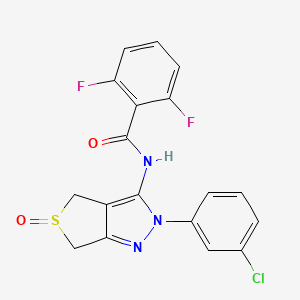 molecular formula C18H12ClF2N3O2S B2577562 N-[2-(3-chlorophenyl)-5-oxo-2H,4H,6H-5lambda4-thieno[3,4-c]pyrazol-3-yl]-2,6-difluorobenzamide CAS No. 1008475-36-2