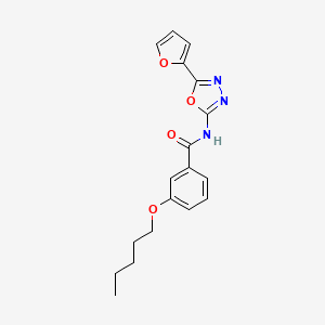 N-[5-(furan-2-yl)-1,3,4-oxadiazol-2-yl]-3-pentoxybenzamide