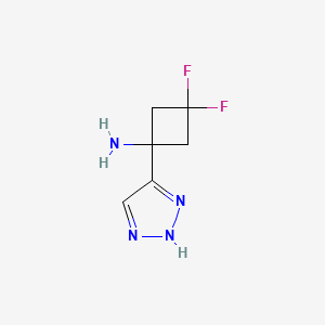 molecular formula C6H8F2N4 B2577604 3,3-difluoro-1-(2H-triazol-4-yl)cyclobutan-1-amine CAS No. 2193057-65-5