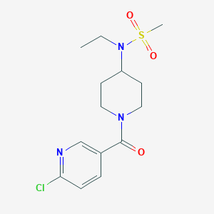 molecular formula C14H20ClN3O3S B2577639 N-[1-(6-chloropyridine-3-carbonyl)piperidin-4-yl]-N-ethylmethanesulfonamide CAS No. 1356678-03-9