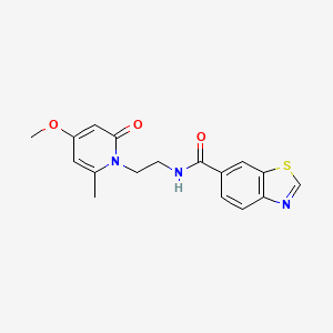 molecular formula C17H17N3O3S B2577801 N-(2-(4-methoxy-6-methyl-2-oxopyridin-1(2H)-yl)ethyl)benzo[d]thiazole-6-carboxamide CAS No. 2034591-09-6