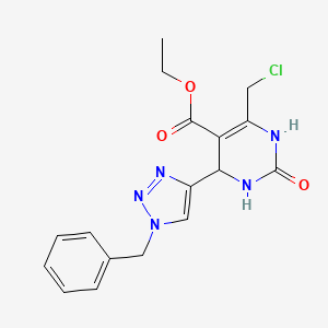 molecular formula C17H18ClN5O3 B2577803 ethyl 4-(1-benzyl-1H-1,2,3-triazol-4-yl)-6-(chloromethyl)-2-oxo-1,2,3,4-tetrahydropyrimidine-5-carboxylate CAS No. 2380179-68-8