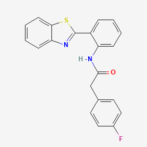 molecular formula C21H15FN2OS B2577819 N-[2-(1,3-benzothiazol-2-yl)phenyl]-2-(4-fluorophenyl)acetamide CAS No. 900000-68-2