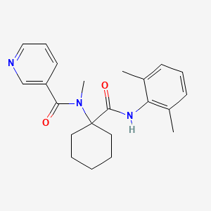 molecular formula C22H27N3O2 B2577974 N-{1-[(2,6-dimethylphenyl)carbamoyl]cyclohexyl}-N-methylpyridine-3-carboxamide CAS No. 503561-73-7