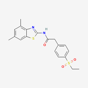 molecular formula C19H20N2O3S2 B2577977 N-(4,6-dimethylbenzo[d]thiazol-2-yl)-2-(4-(ethylsulfonyl)phenyl)acetamide CAS No. 941931-48-2