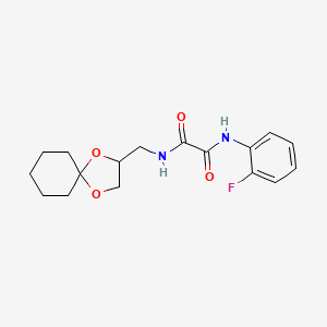 molecular formula C17H21FN2O4 B2577998 N-({1,4-dioxaspiro[4.5]decan-2-yl}methyl)-N'-(2-fluorophenyl)ethanediamide CAS No. 899958-08-8