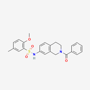 molecular formula C24H24N2O4S B2578014 N-(2-benzoyl-1,2,3,4-tetrahydroisoquinolin-7-yl)-2-methoxy-5-methylbenzene-1-sulfonamide CAS No. 955777-02-3