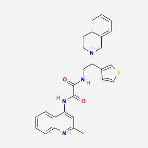 molecular formula C27H26N4O2S B2578041 N-(2-methylquinolin-4-yl)-N'-[2-(1,2,3,4-tetrahydroisoquinolin-2-yl)-2-(thiophen-3-yl)ethyl]ethanediamide CAS No. 954618-70-3