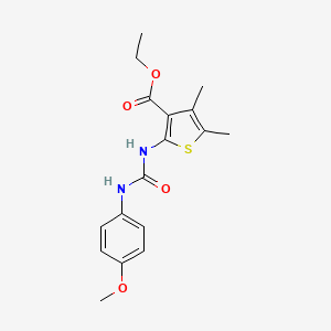 molecular formula C17H20N2O4S B2578092 Ethyl 2-(3-(4-methoxyphenyl)ureido)-4,5-dimethylthiophene-3-carboxylate CAS No. 391867-12-2