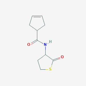 molecular formula C10H13NO2S B2578176 N-(2-oxothiolan-3-yl)cyclopent-3-ene-1-carboxamide CAS No. 2320418-54-8
