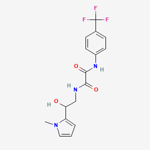 molecular formula C16H16F3N3O3 B2578200 N-[2-hydroxy-2-(1-methyl-1H-pyrrol-2-yl)ethyl]-N'-[4-(trifluoromethyl)phenyl]ethanediamide CAS No. 1396710-17-0